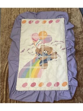 Teddy Bear And Balloons Cross Stitch Baby Blanket 44x32